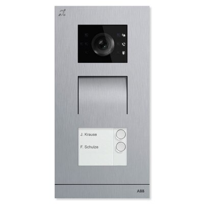 ABB-Welcome IP Video Outdoor Station with Induction Loop, Stainless Steel, 2 Button